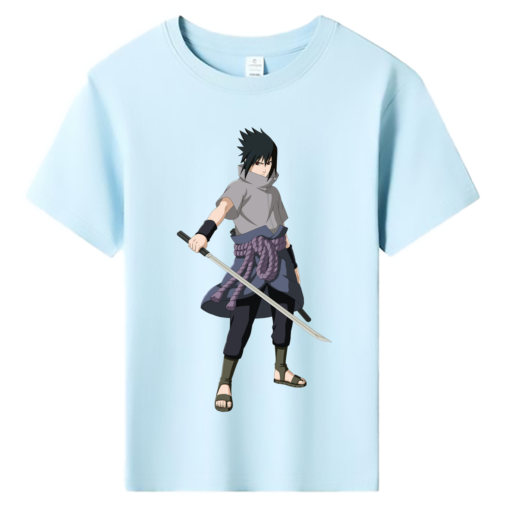 （画像用） NARUTO -ナルト- うちは サスケ Uchiha Sasuke 綿100％キッズTシャツ（フロントプリント）